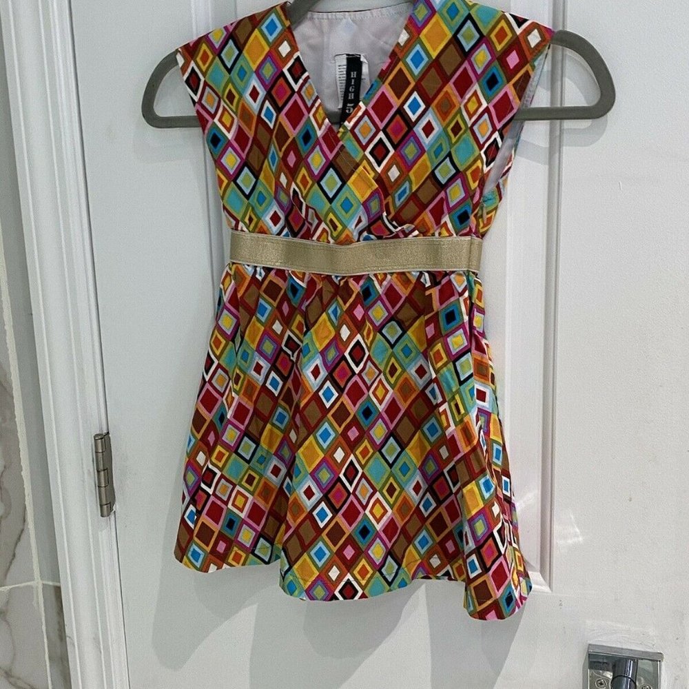 High 5 Sleeveless Geometric Print Colorful Dress 4